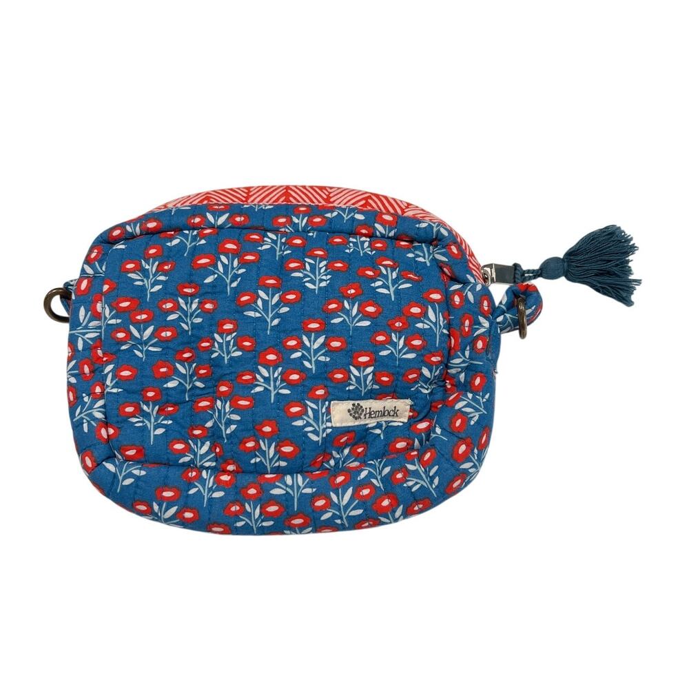 Hemlock Small Quilted Pouch Bag 8"W x 6.5"H Purse Travel Makeup Cottage Clutch